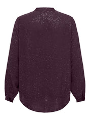 Bluse mit V-Ausschnitt - Winetasting/SILVER FOIL DETAIL - Violett