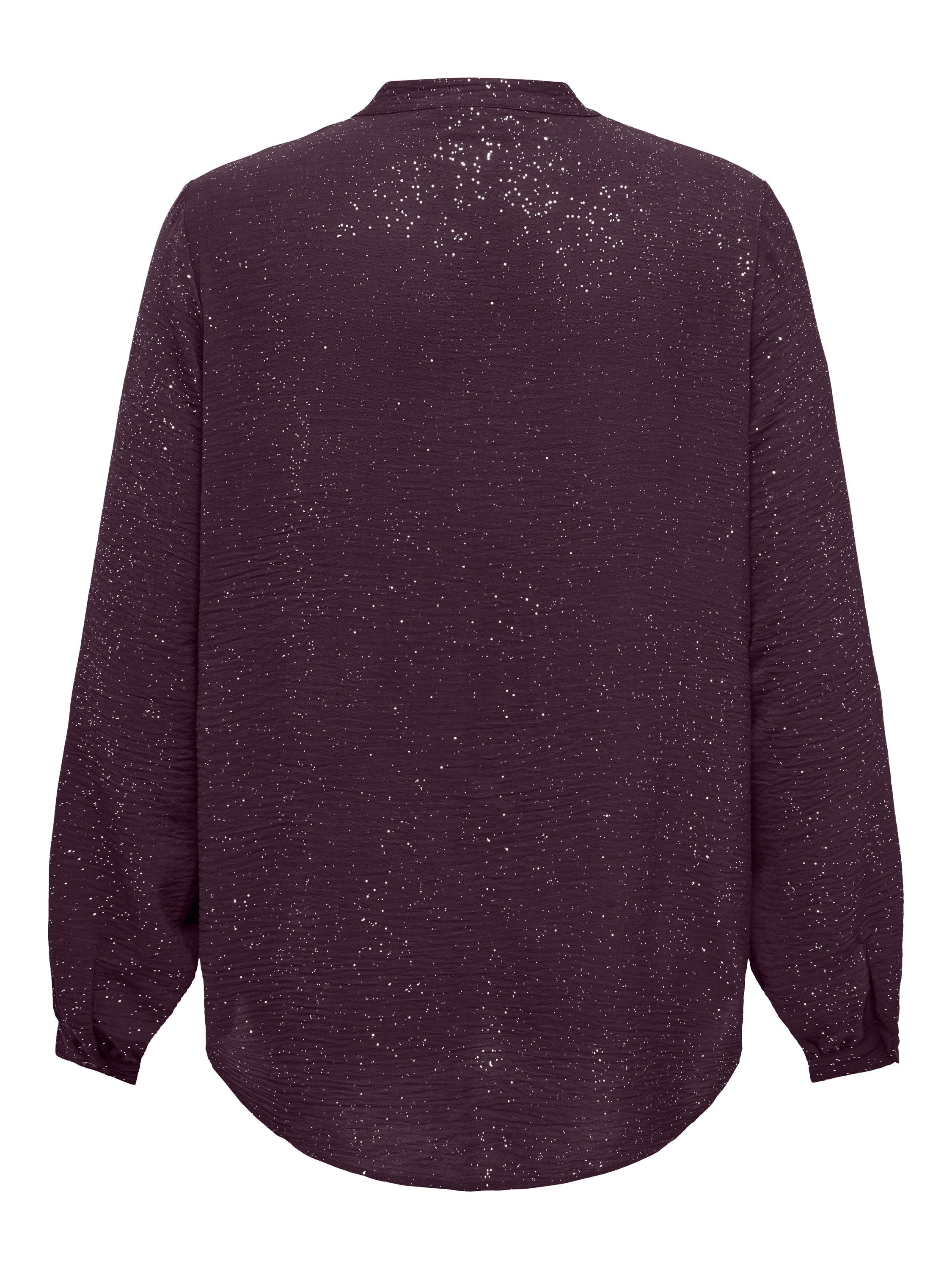 Bluse mit V-Ausschnitt - Winetasting/SILVER FOIL DETAIL - Violett