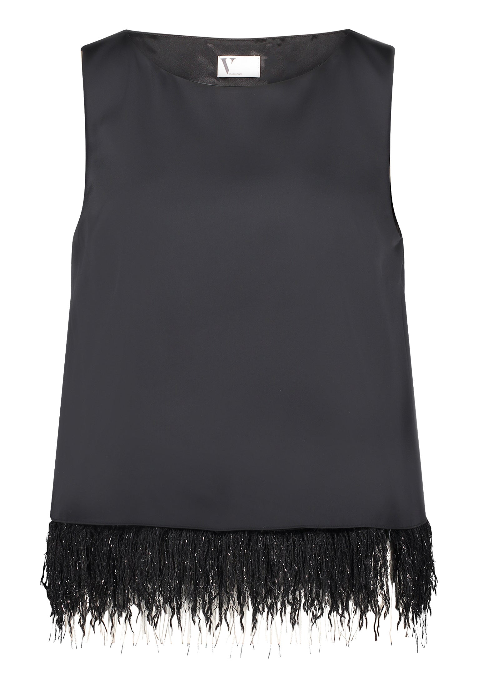 Top mit Fransen - 9045-Black - Schwarz