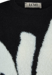 Strickpullover - 5099-Schwarz - Schwarz | Weiß