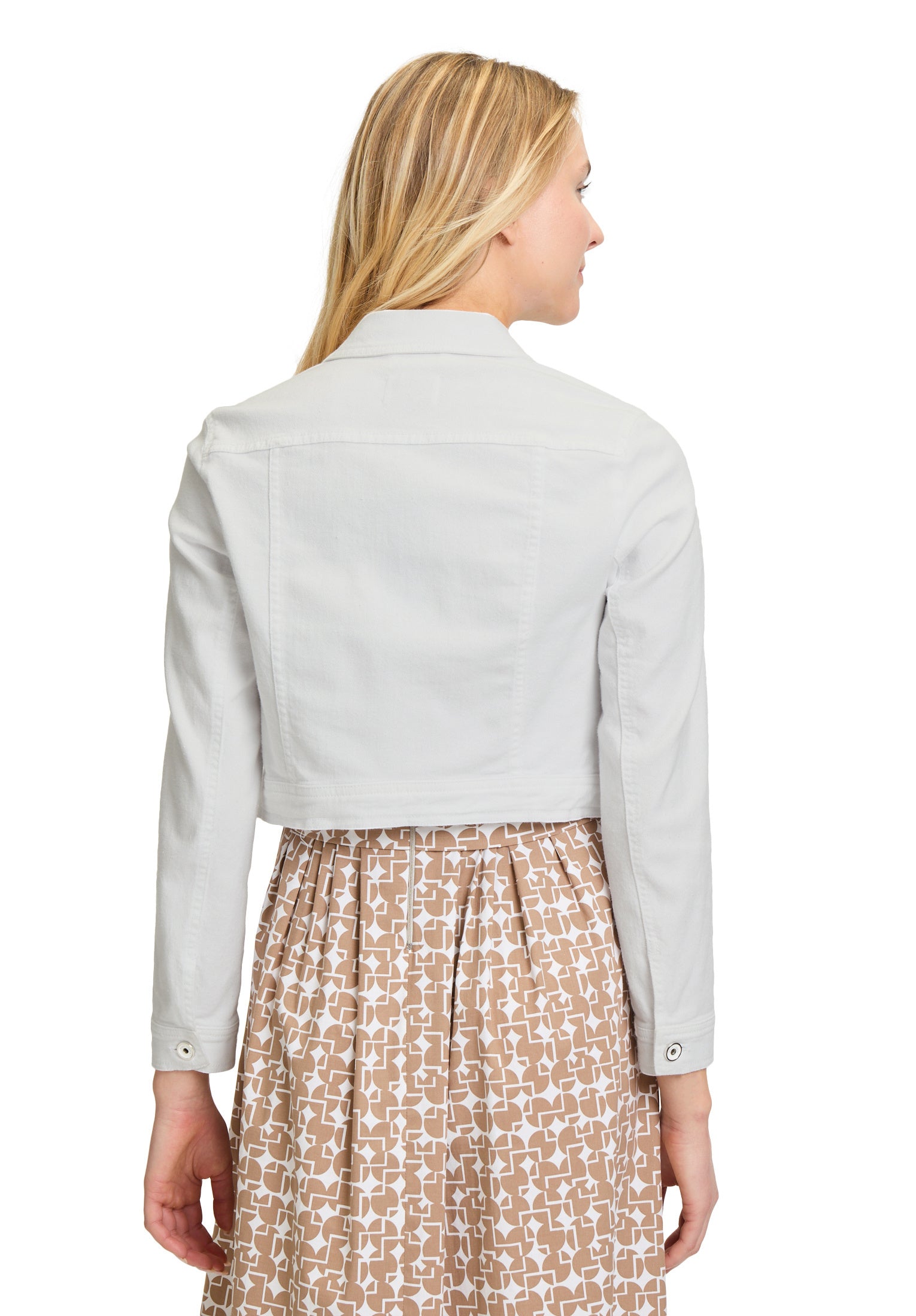 Kurze Jeansjacke - 1000-Bright White - Weiß