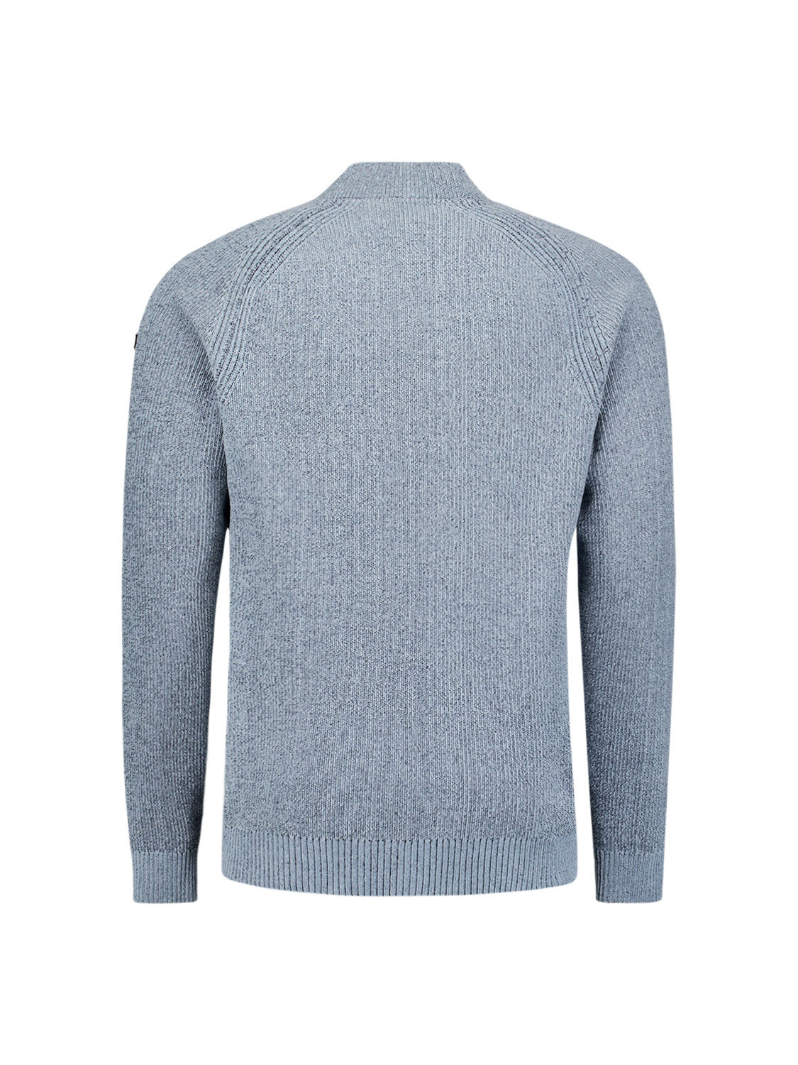 Strickpullover mit Troyerkragen - 138-Dusty Blue - Blau