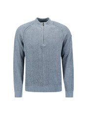 Strickpullover mit Troyerkragen - 138-Dusty Blue - Blau