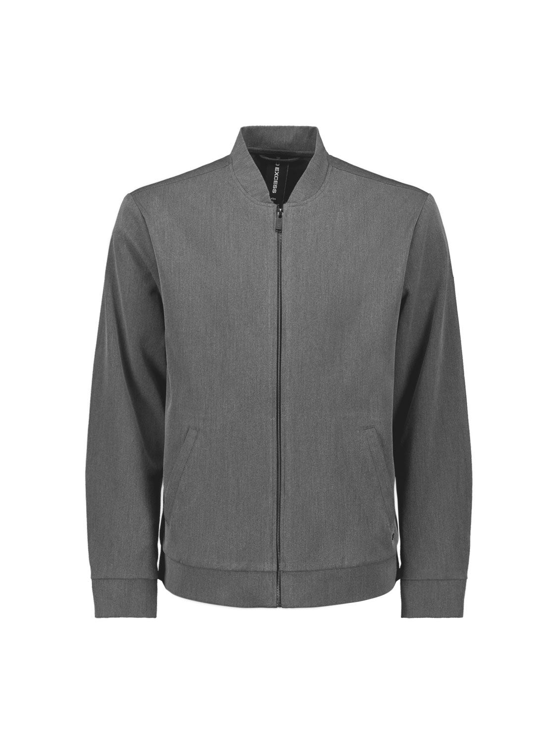Bomberjacke mit Bündchenkragen - 102-Grey Melange - Grau