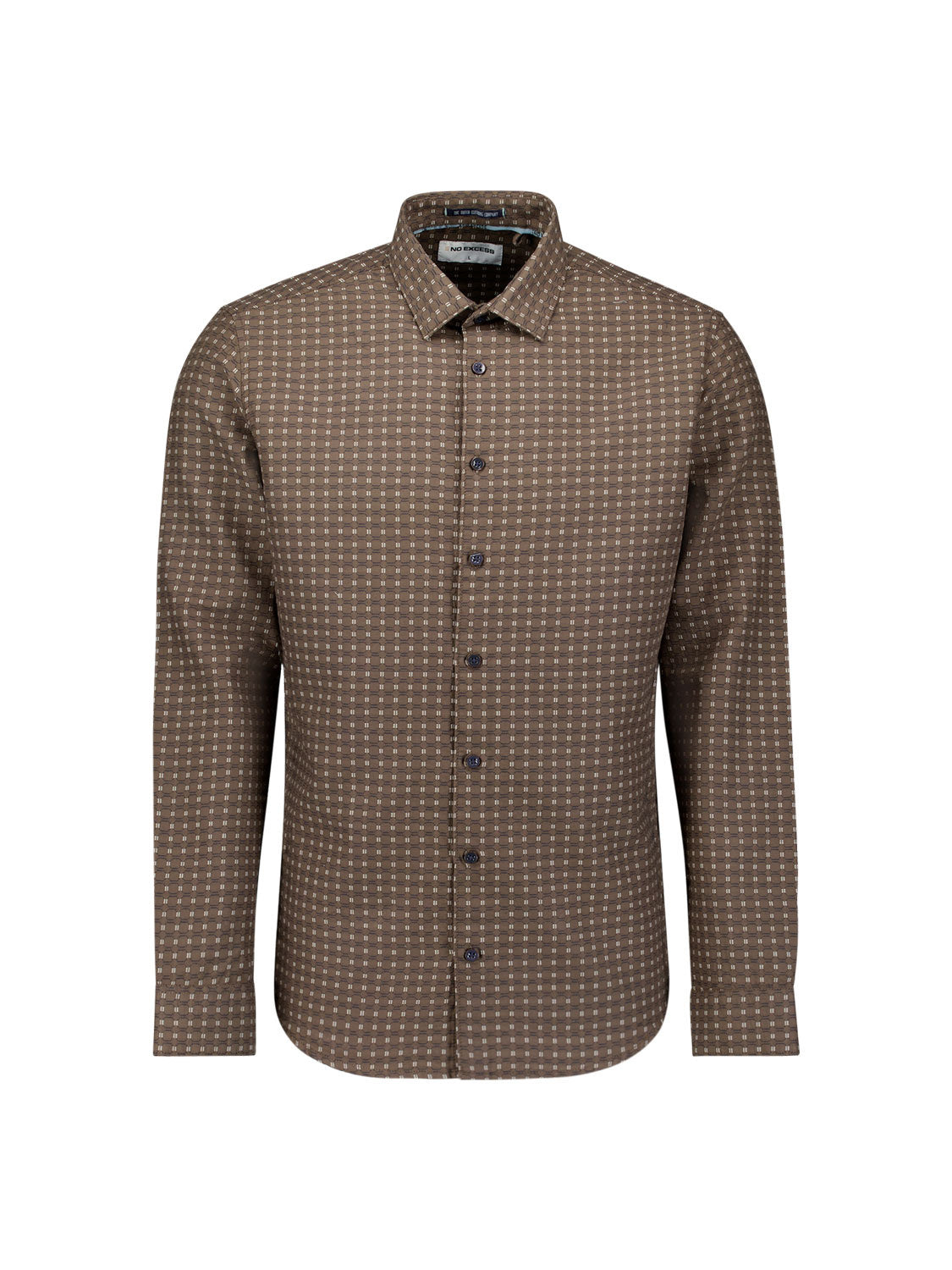 Jacquard Hemd Regula Fit - 044-Taupe - Braun