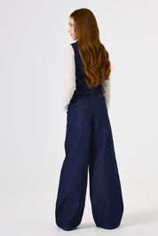 Jeansweste aus Baumwollmix - 7777-rinsed - Blau