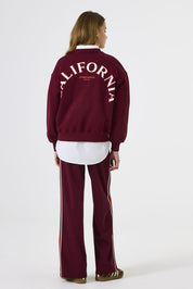 Sweatshirt aus Baumwolle - 6637-dark cherry - Rot