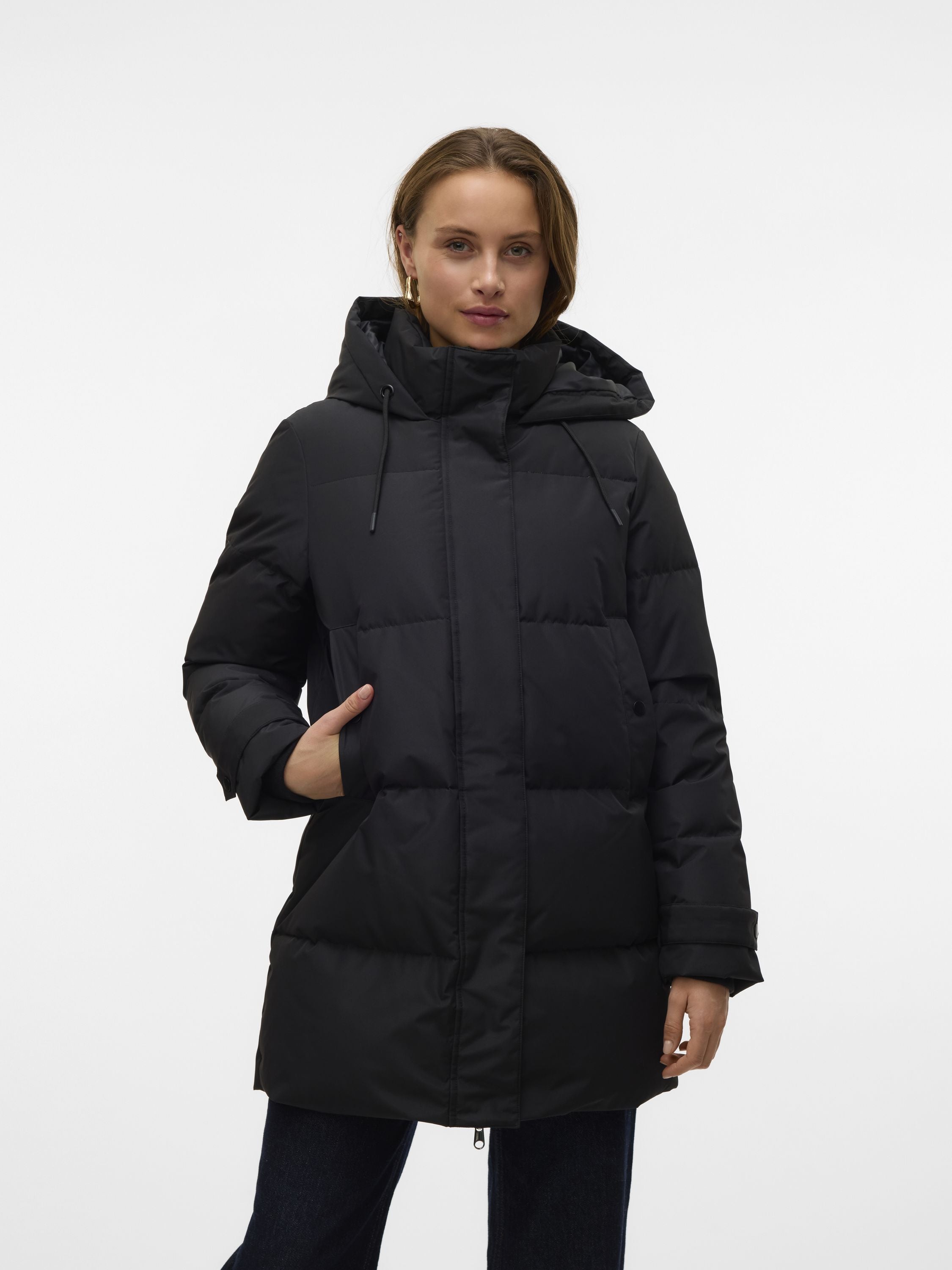 Daunenjacke mit Kapuze - Black - Schwarz