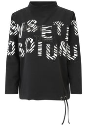 Sweatshirt aus Baumwollmix - 91-Schwarz/WeiSS - Schwarz | Weiß
