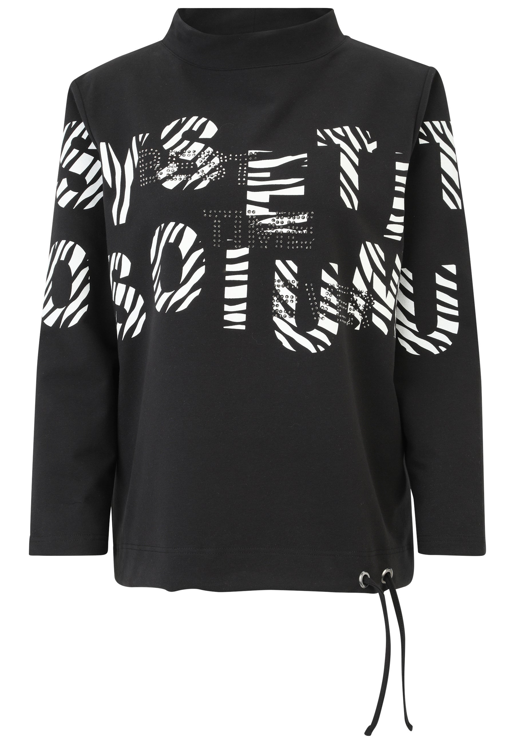 Sweatshirt aus Baumwollmix - 91-Schwarz/WeiSS - Schwarz | Weiß
