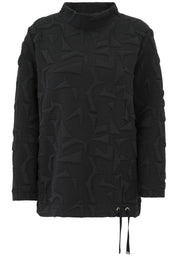 Sweatshirt mit Stehkragen - 99-Schwarz - Schwarz