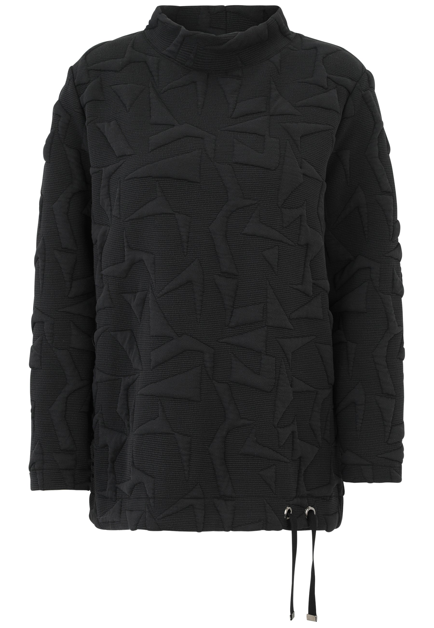 Sweatshirt mit Stehkragen - 99-Schwarz - Schwarz
