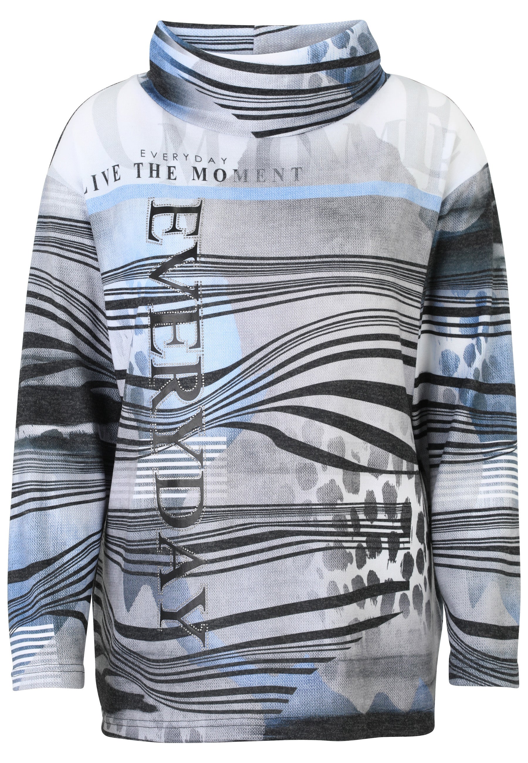 Sweatshirt mit Stehkragen - 58-Hellblau - Blau