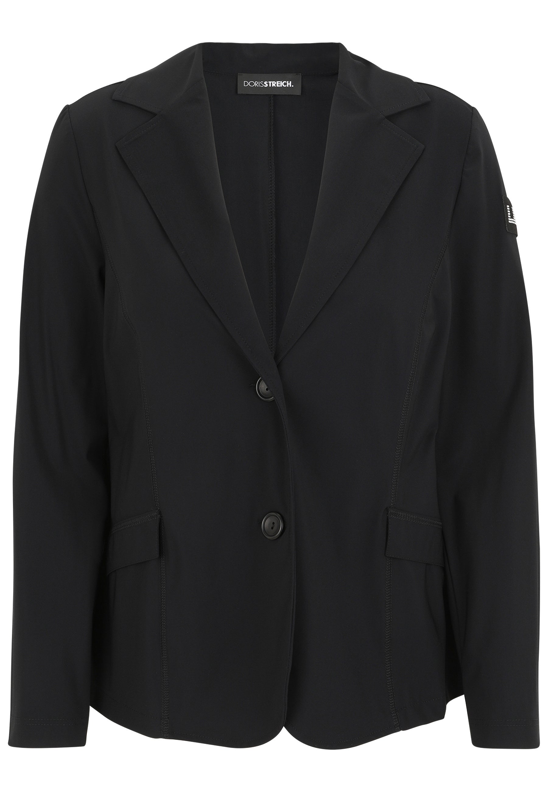 Blazer mit Badge - 99-Schwarz - Schwarz