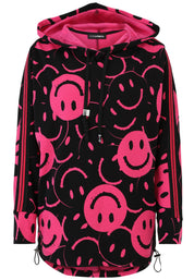 Sweathoodie aus Baumwollmix - 42-Pink - Schwarz