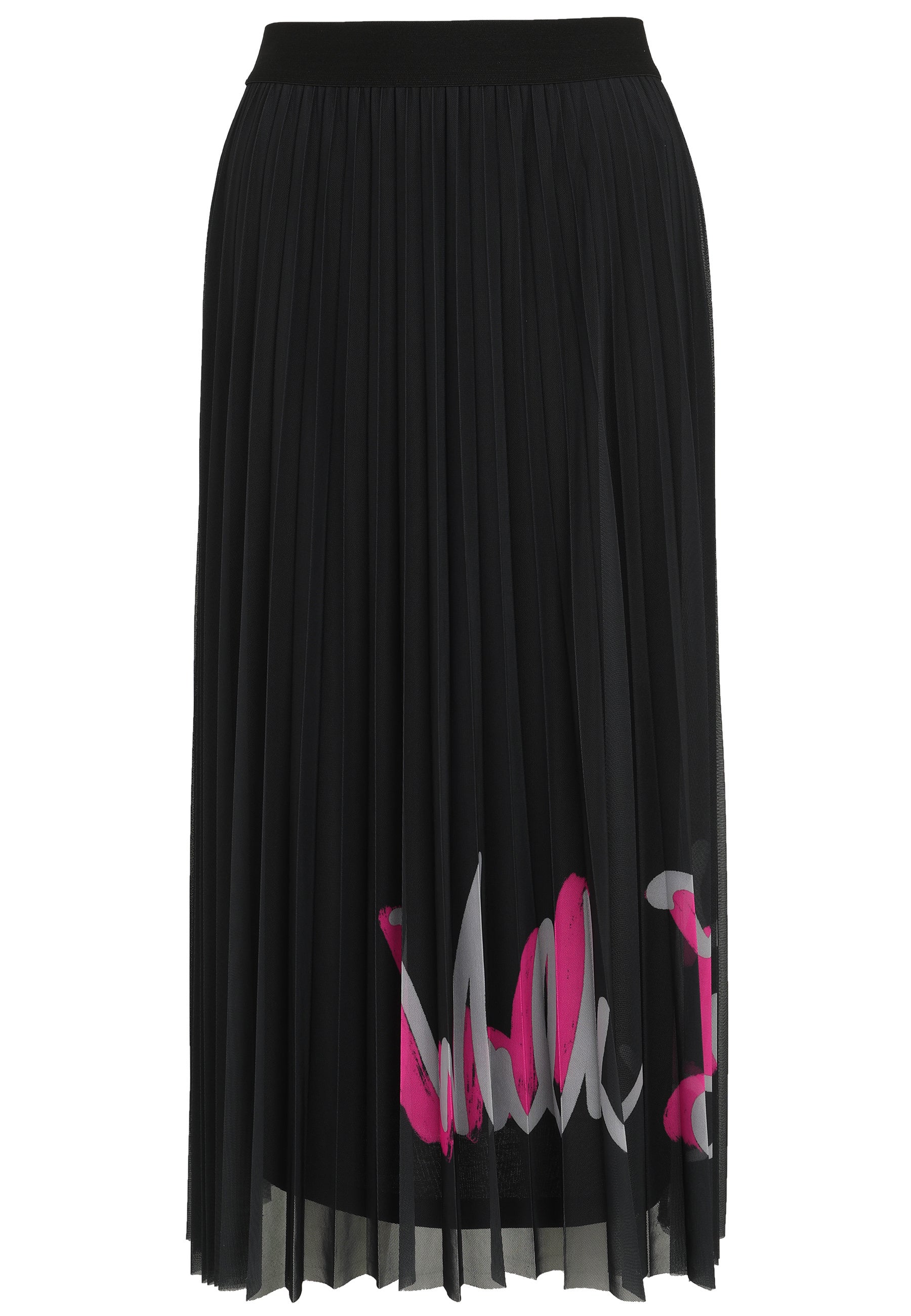 Plisseerock Midi - 42-Pink - Schwarz