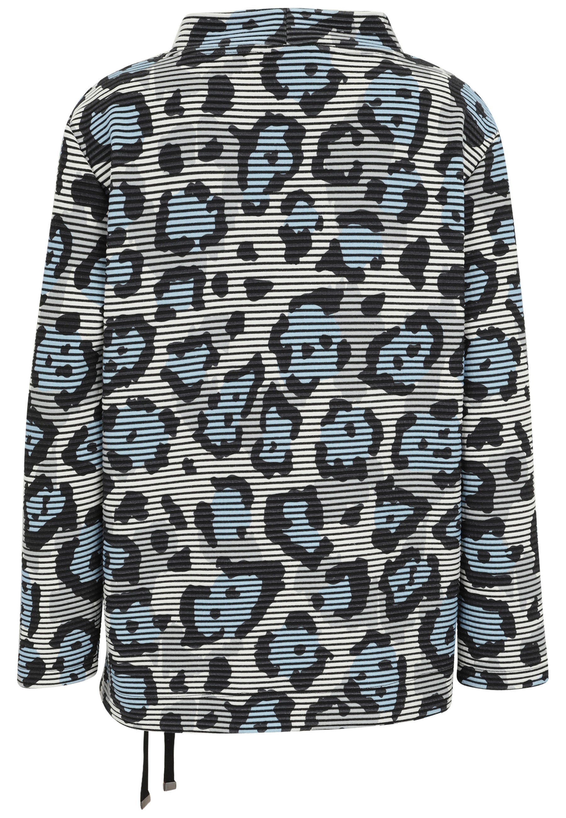Sweatshirt mit Leoprint - 58-Hellblau - Blau