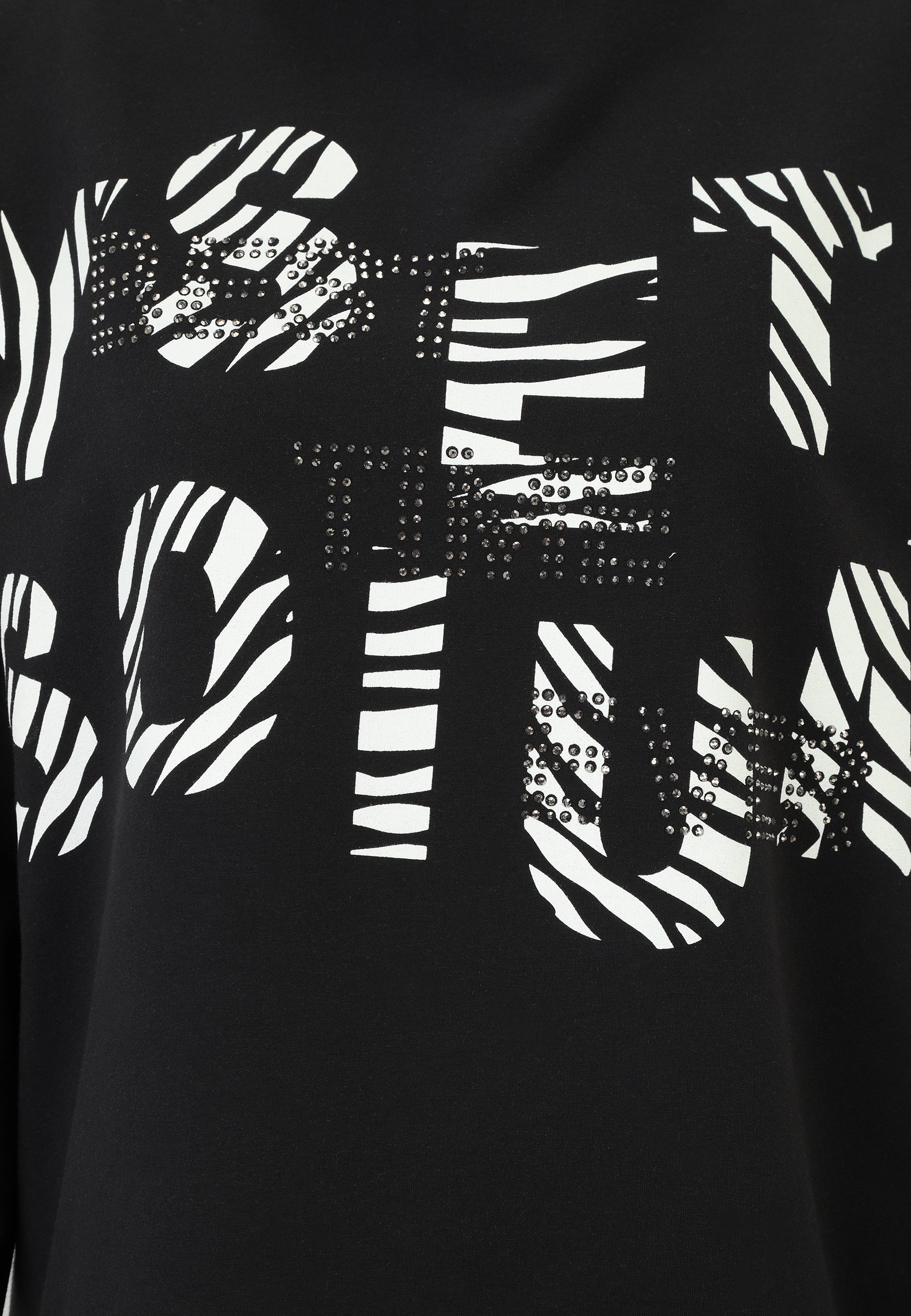 Sweatshirt aus Baumwollmix - 91-Schwarz/WeiSS - Schwarz | Weiß
