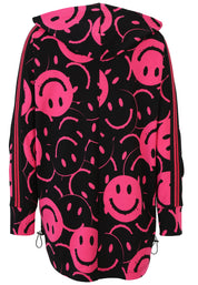 Sweathoodie aus Baumwollmix - 42-Pink - Schwarz