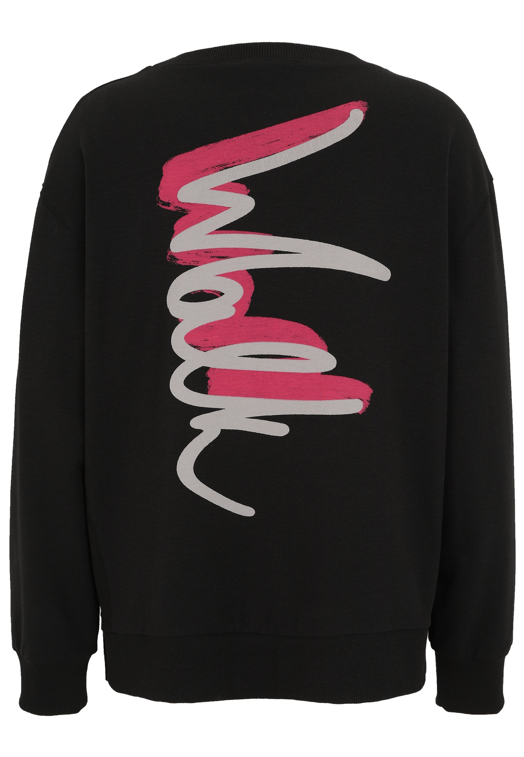Sweatshirt aus Baumwollmix - 42-Pink - Schwarz