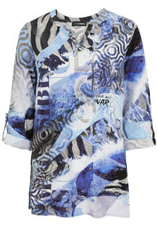 Bluse aus Viskose - 58-Hellblau - Blau