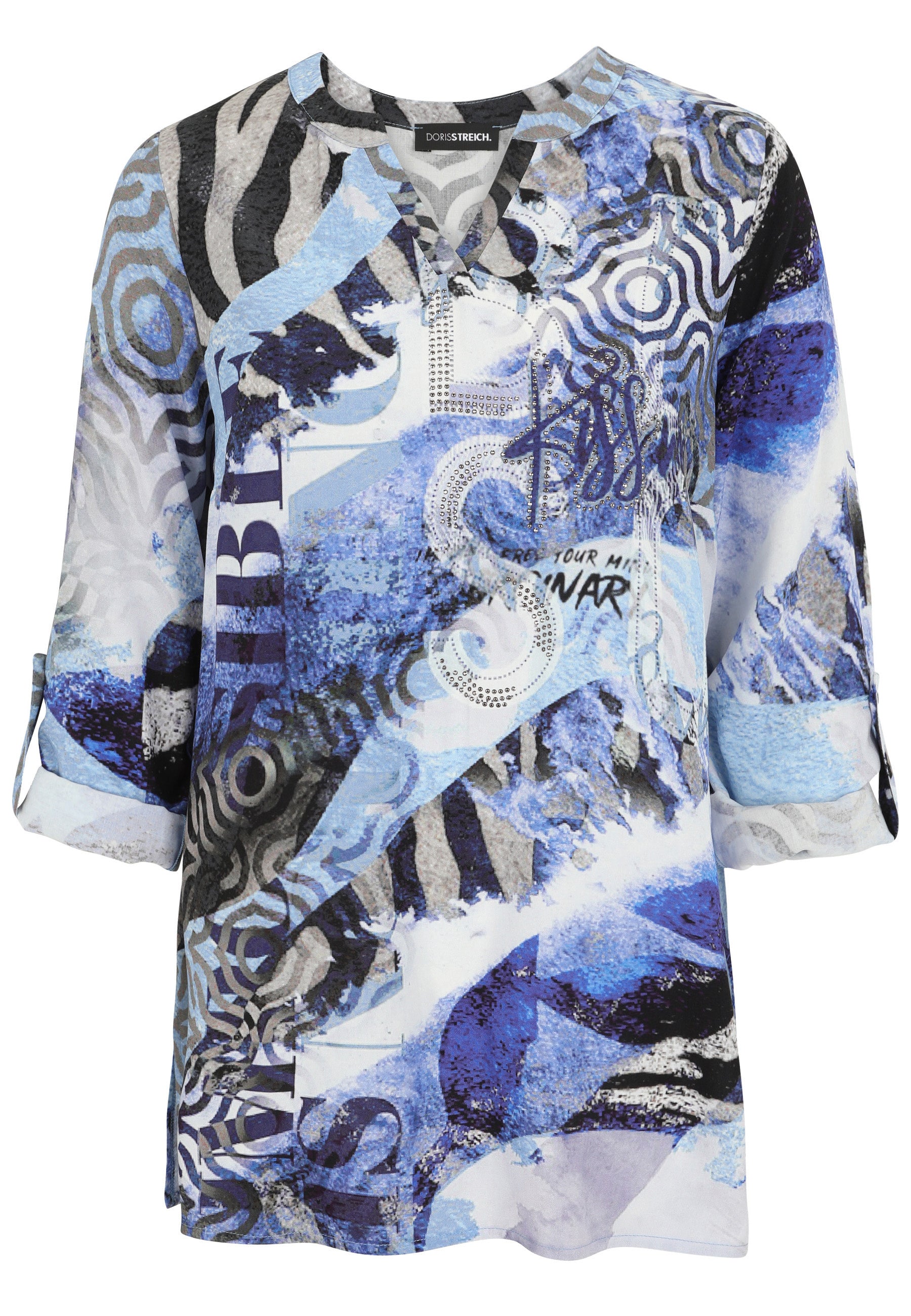 Bluse aus Viskose - 58-Hellblau - Blau