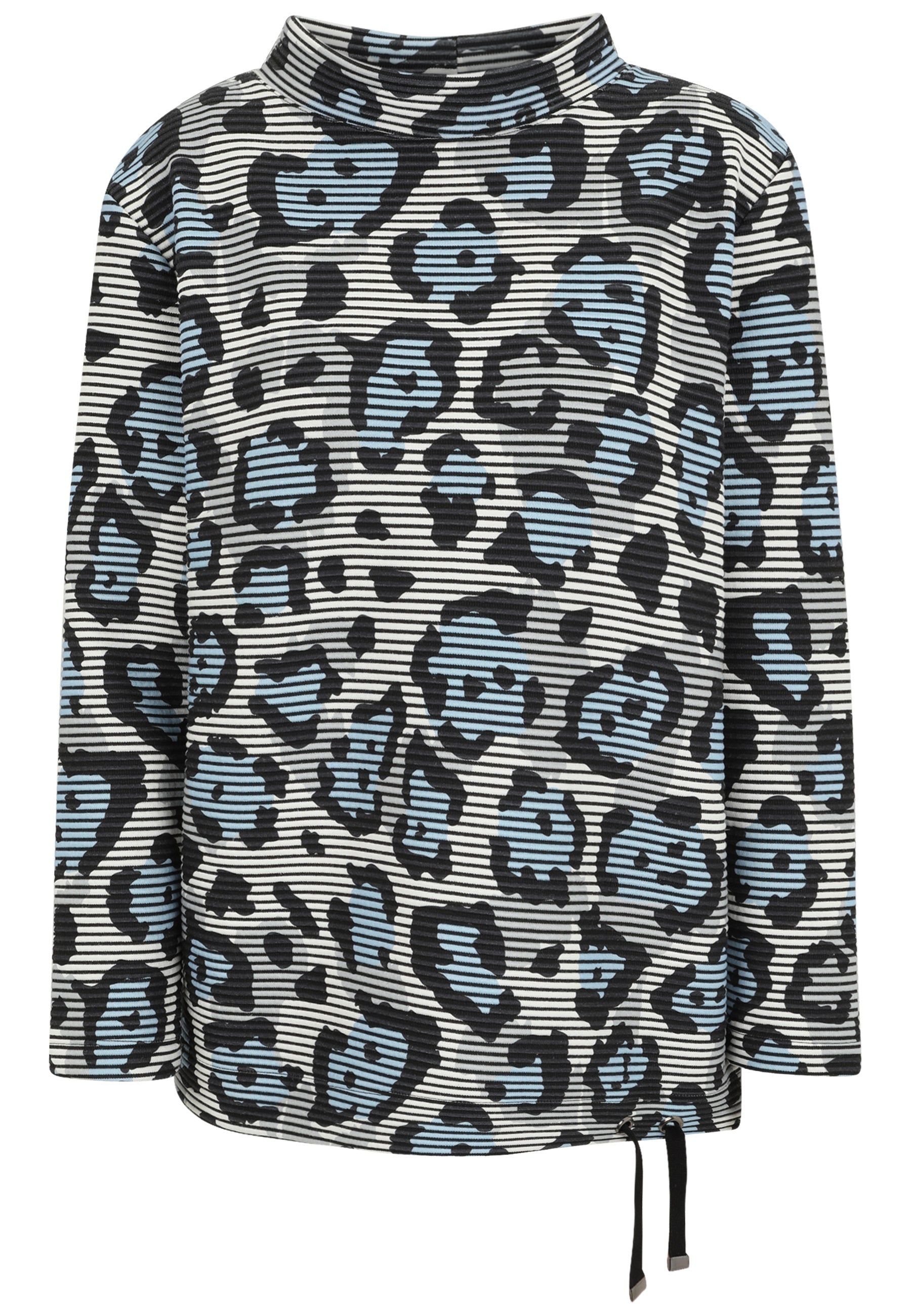 Sweatshirt mit Leoprint - 58-Hellblau - Blau