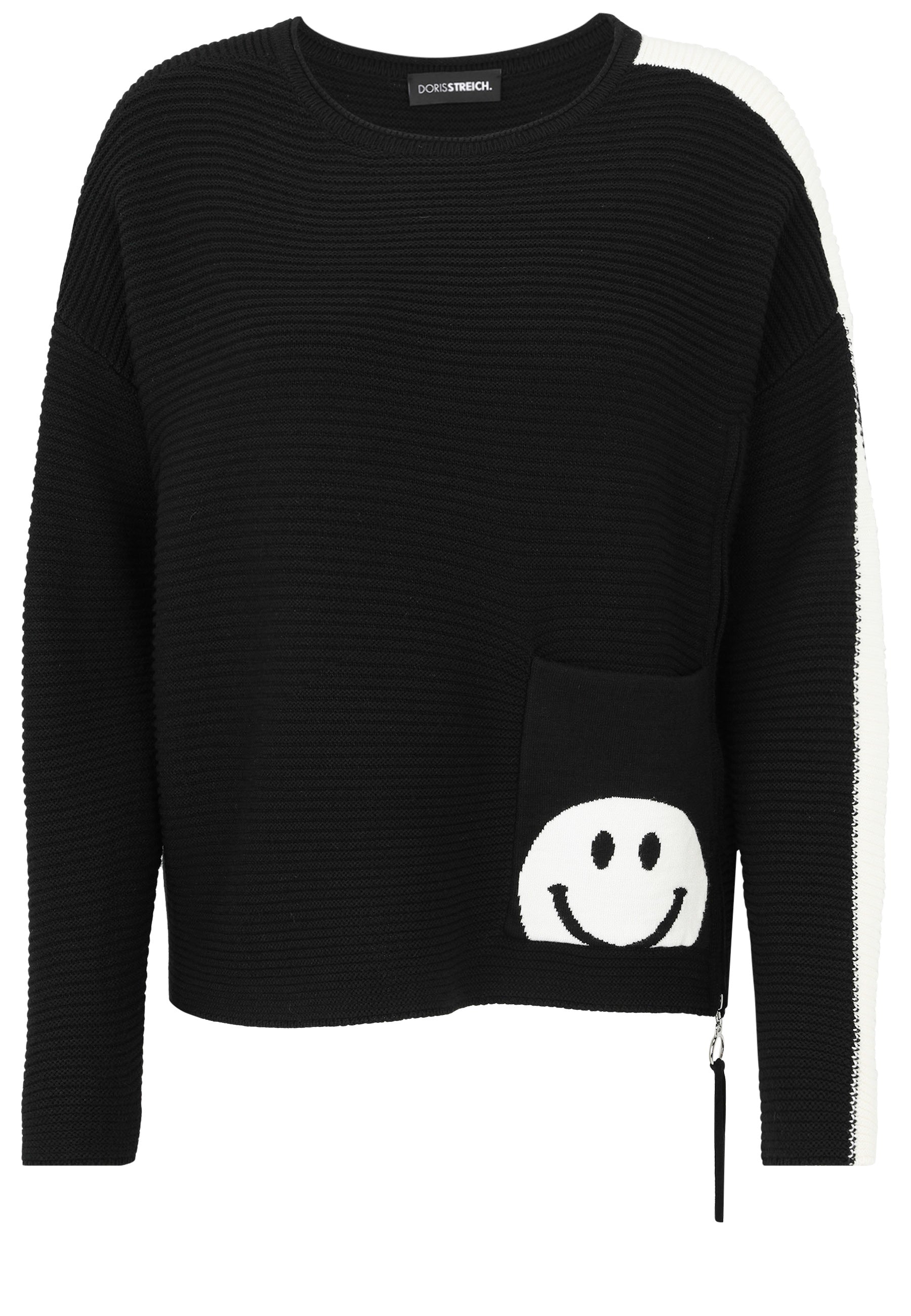 Strickpullover aus Viskosemix - 91-Schwarz/WeiSS - Schwarz
