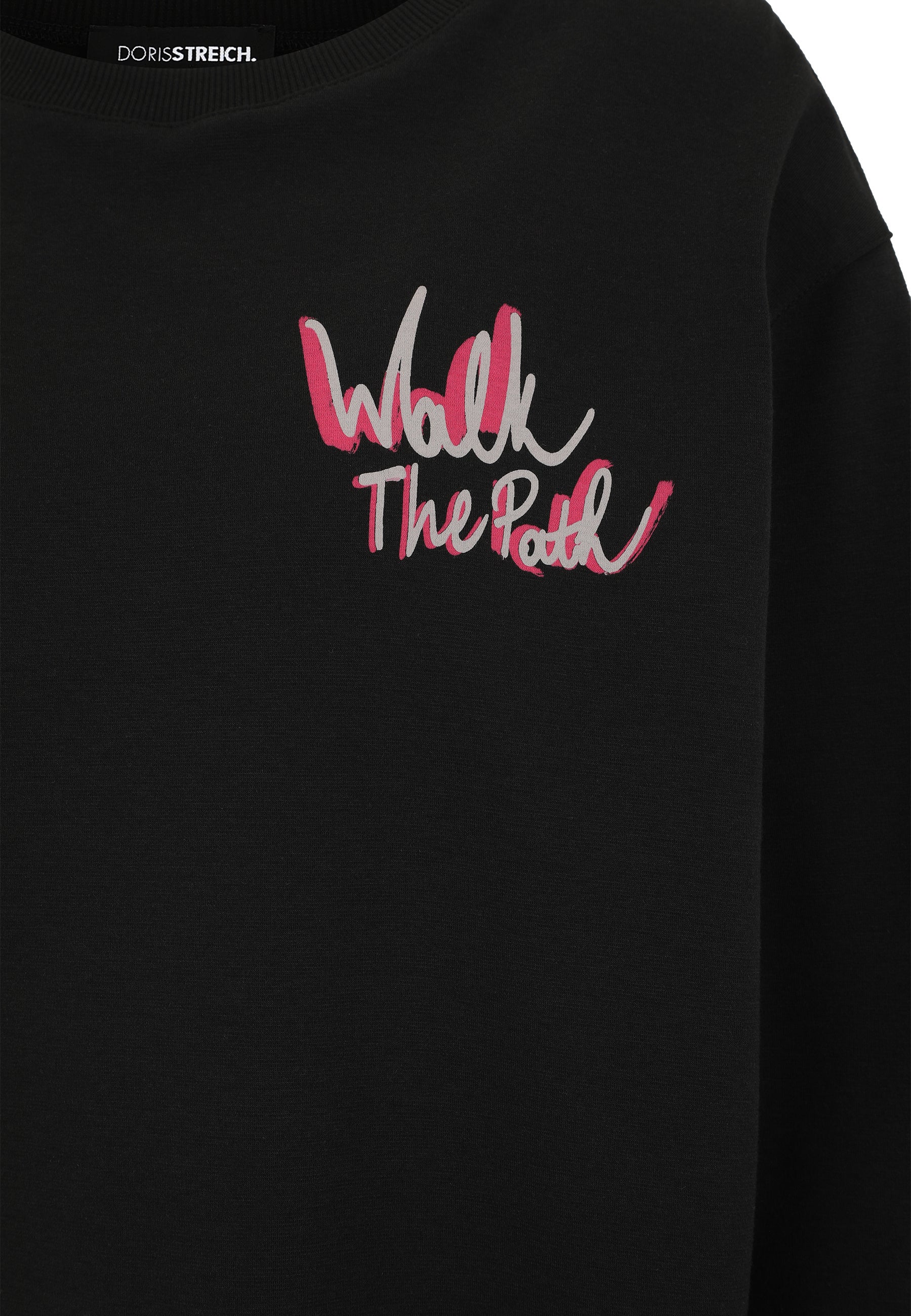 Sweatshirt aus Baumwollmix - 42-Pink - Schwarz