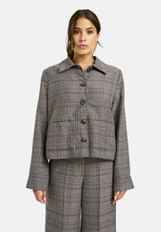 Blazerjacke kariert - 1920-MINK PRINT - Grau