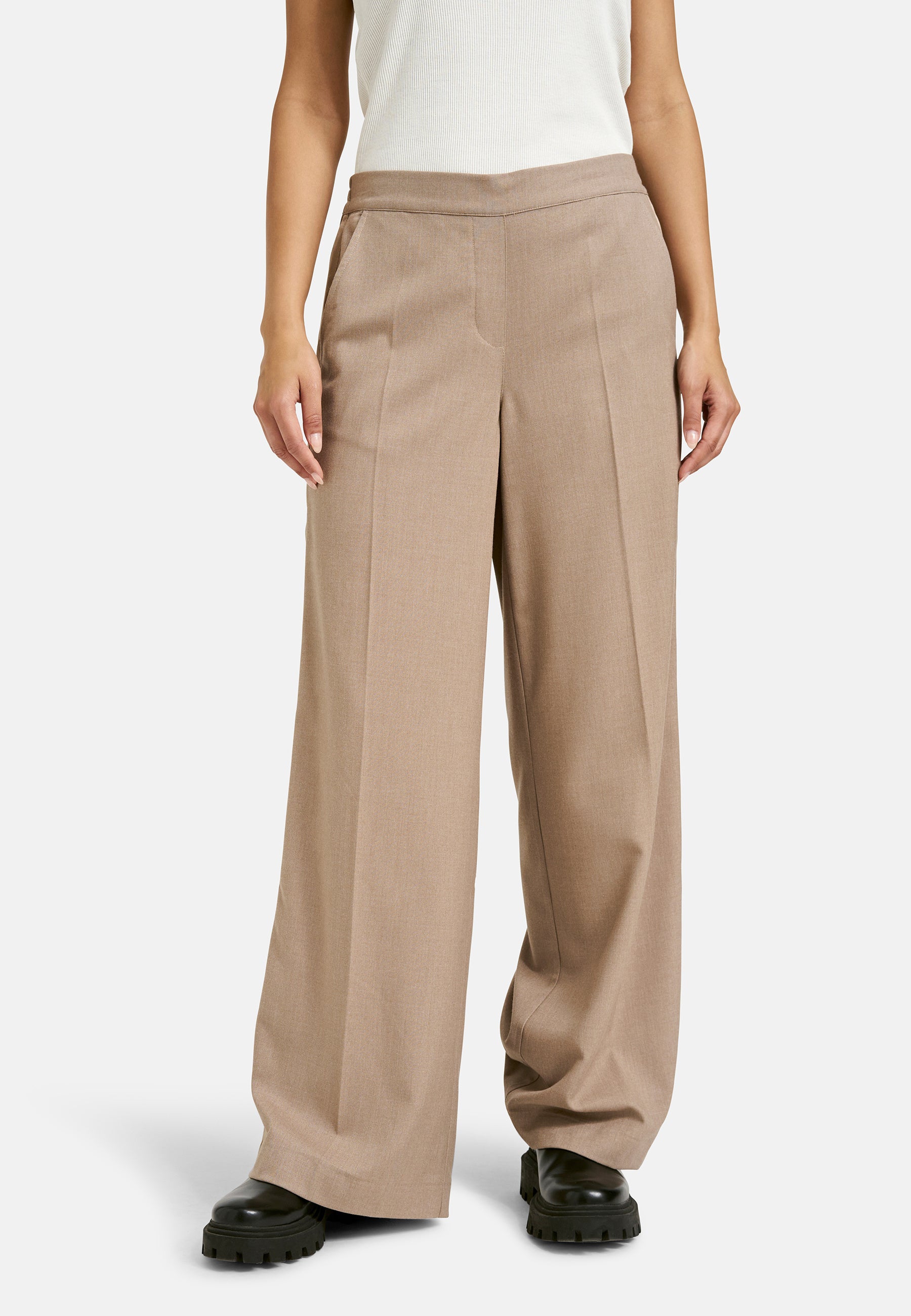 Schlupfhose Wide Leg - 920-MINK - Braun