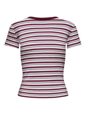 T-Shirt gestreift aus Baumwolle - Cabernet/Lini stripe + detail - Grün