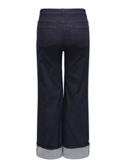 Jeans WILLY High Waist Wide Leg - Dark Blue Denim/RINSE - Blau