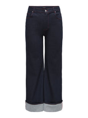 Jeans WILLY High Waist Wide Leg - Dark Blue Denim/RINSE - Blau