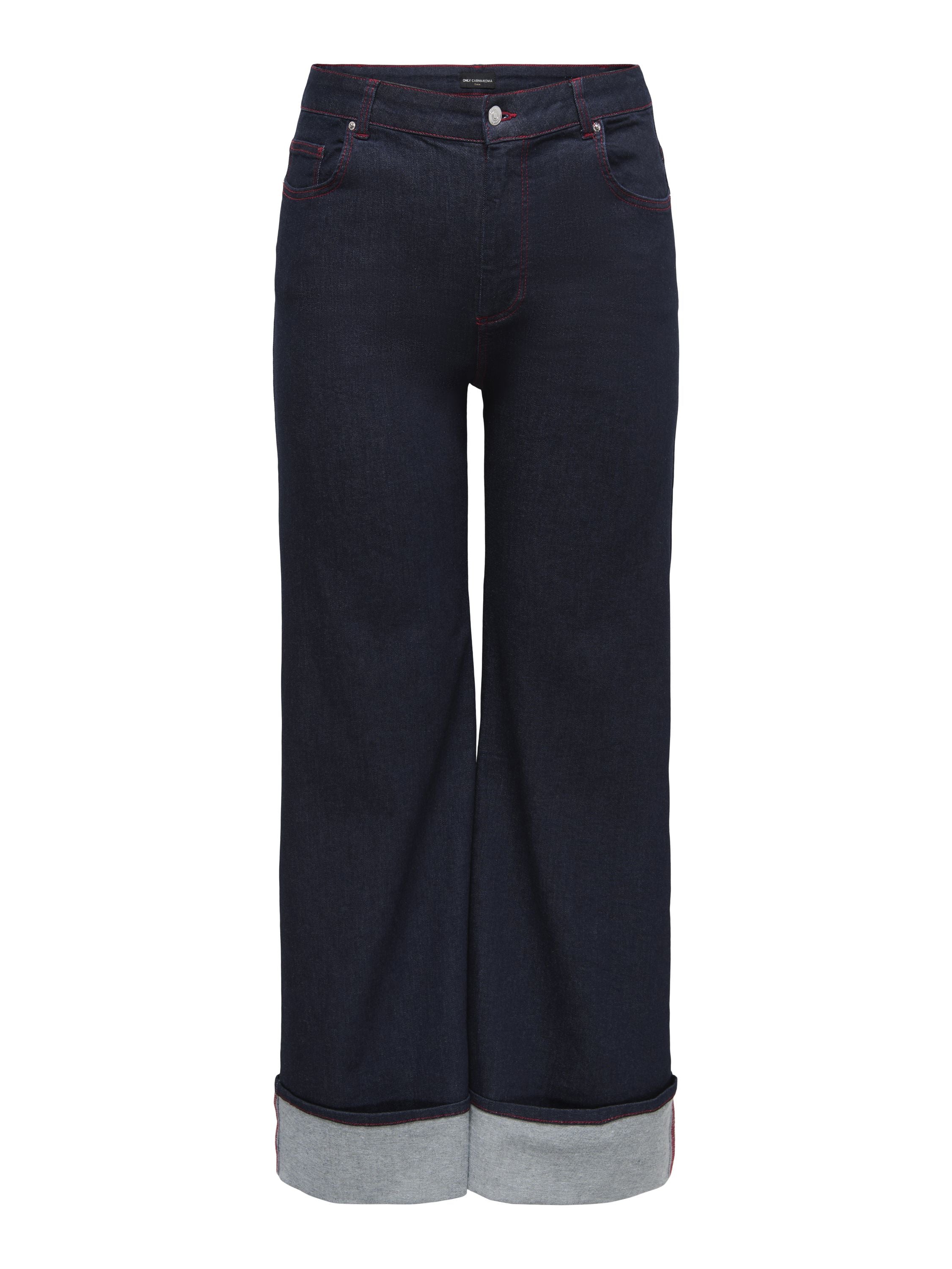 Jeans WILLY High Waist Wide Leg - Dark Blue Denim/RINSE - Blau
