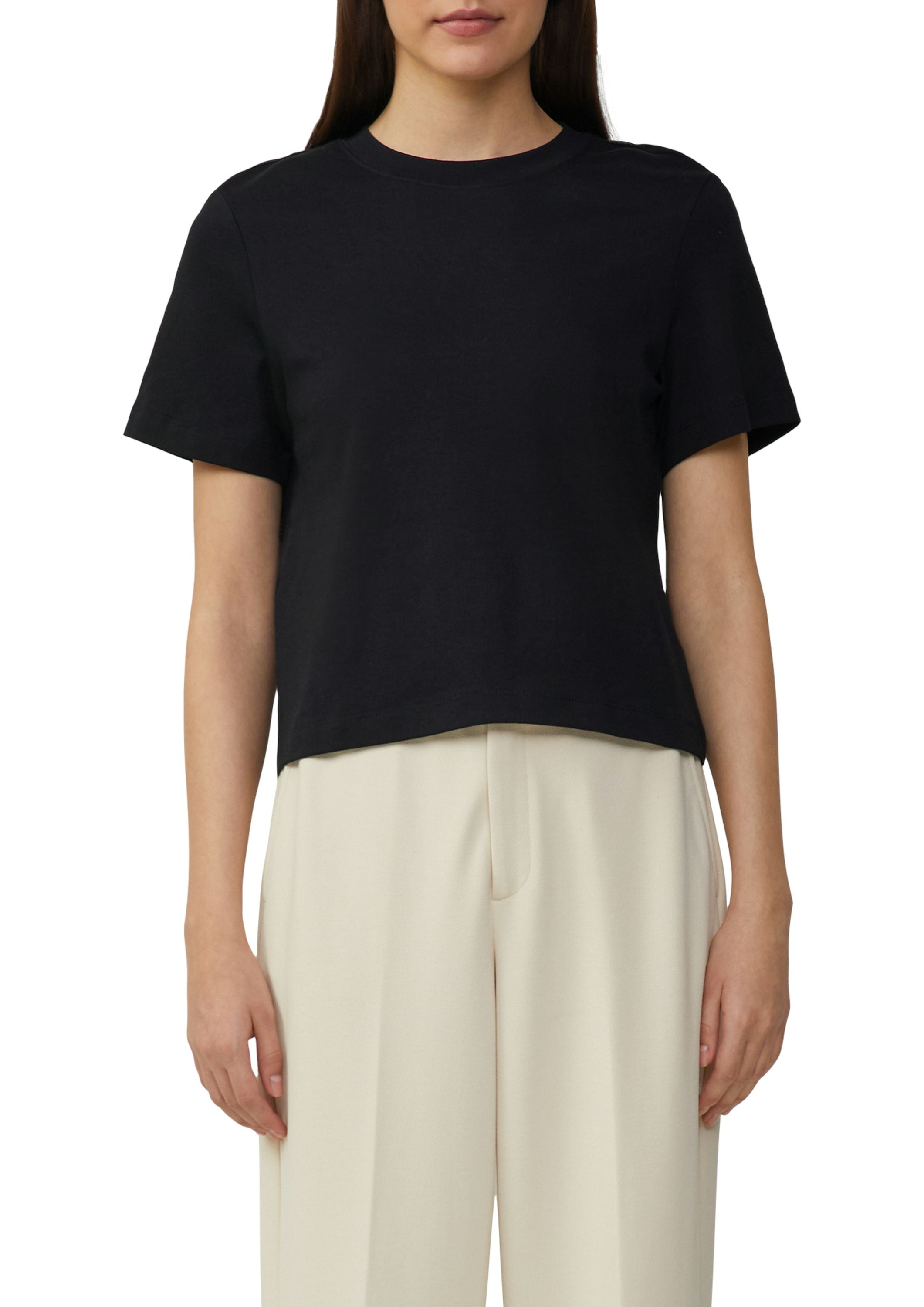 T-Shirt aus Baumwolle - 9999-GREY/BLACK - Schwarz