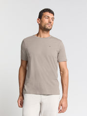 T-Shirt aus Baumwolle - 018-Clay - Beige