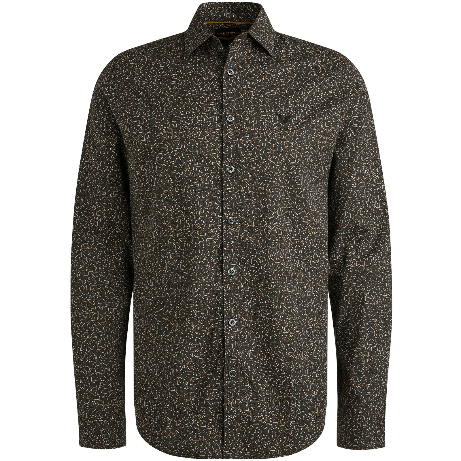 Freizeithemd gemustert Regular Fit - 9140-Obsidian - Grau