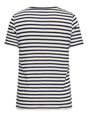 T-Shirt KIKO aus Baumwolle - Cloud Dancer/Night Sky W.heart - Blau | Weiß
