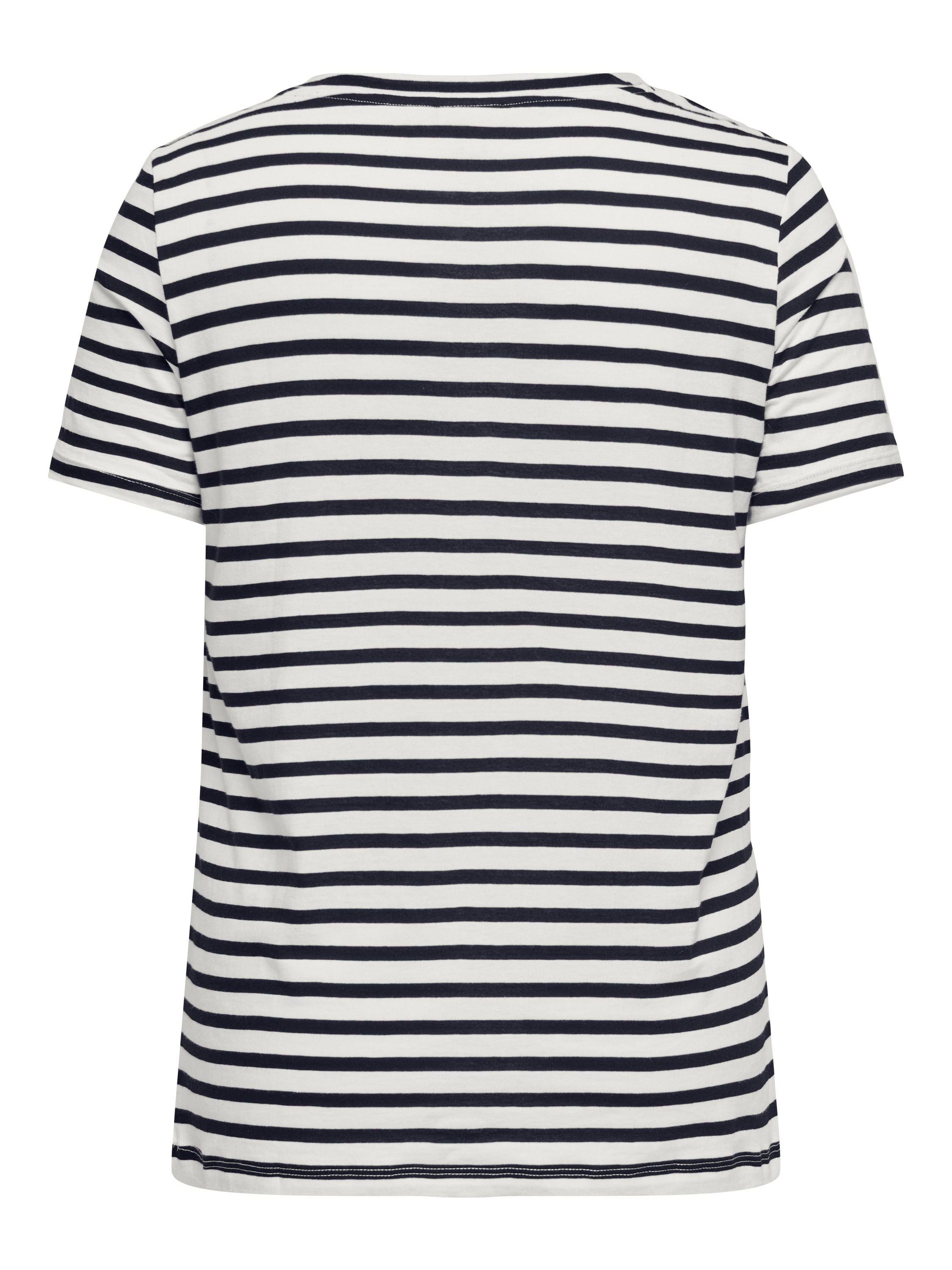 T-Shirt KIKO aus Baumwolle - Cloud Dancer/Night Sky W.heart - Blau | Weiß