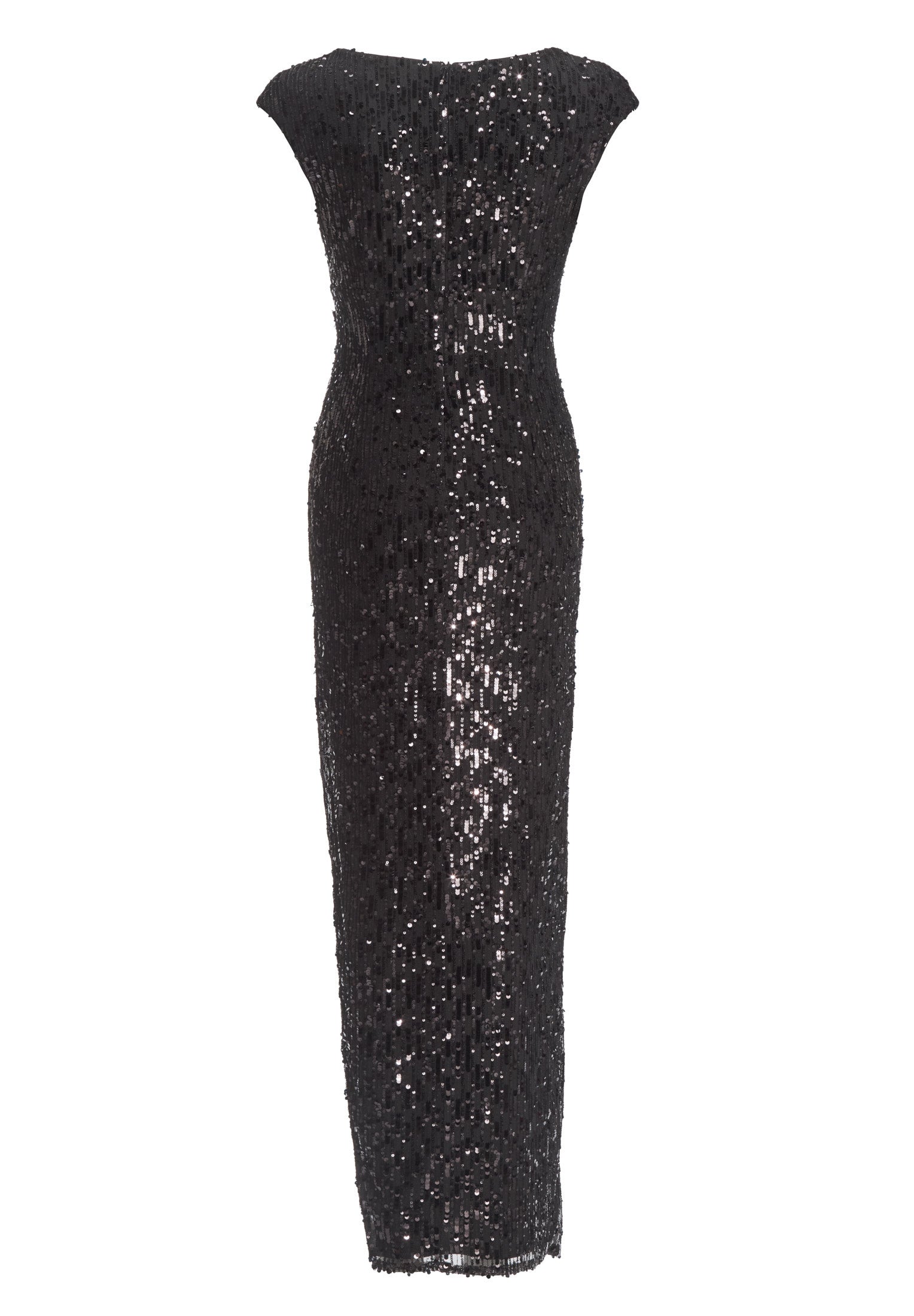 Abendkleid Maxi im Wickelschnitt - 100 - Schwarz