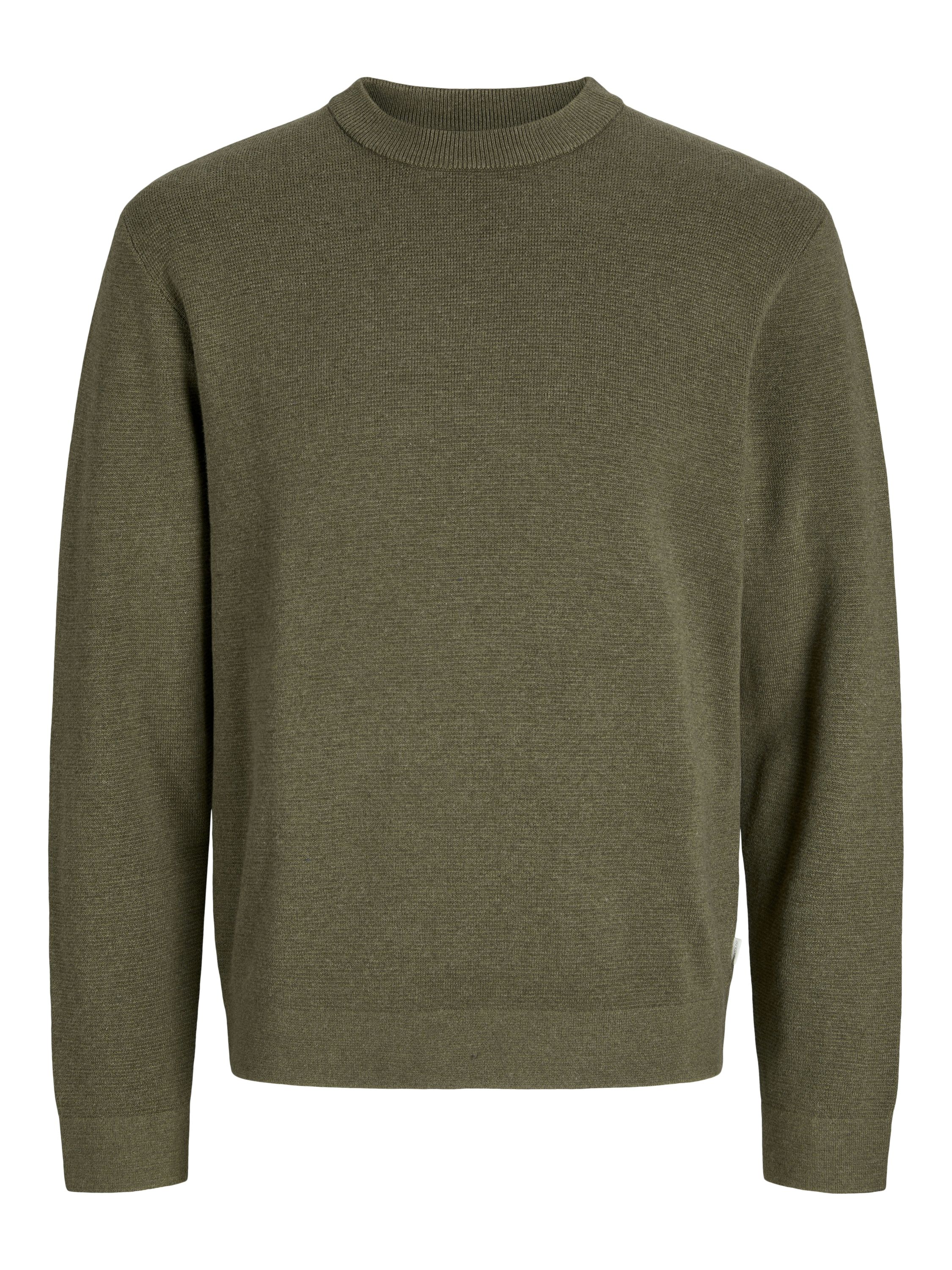 Strickpullover aus Baumwolle - Stone Gray/Melange - Grau