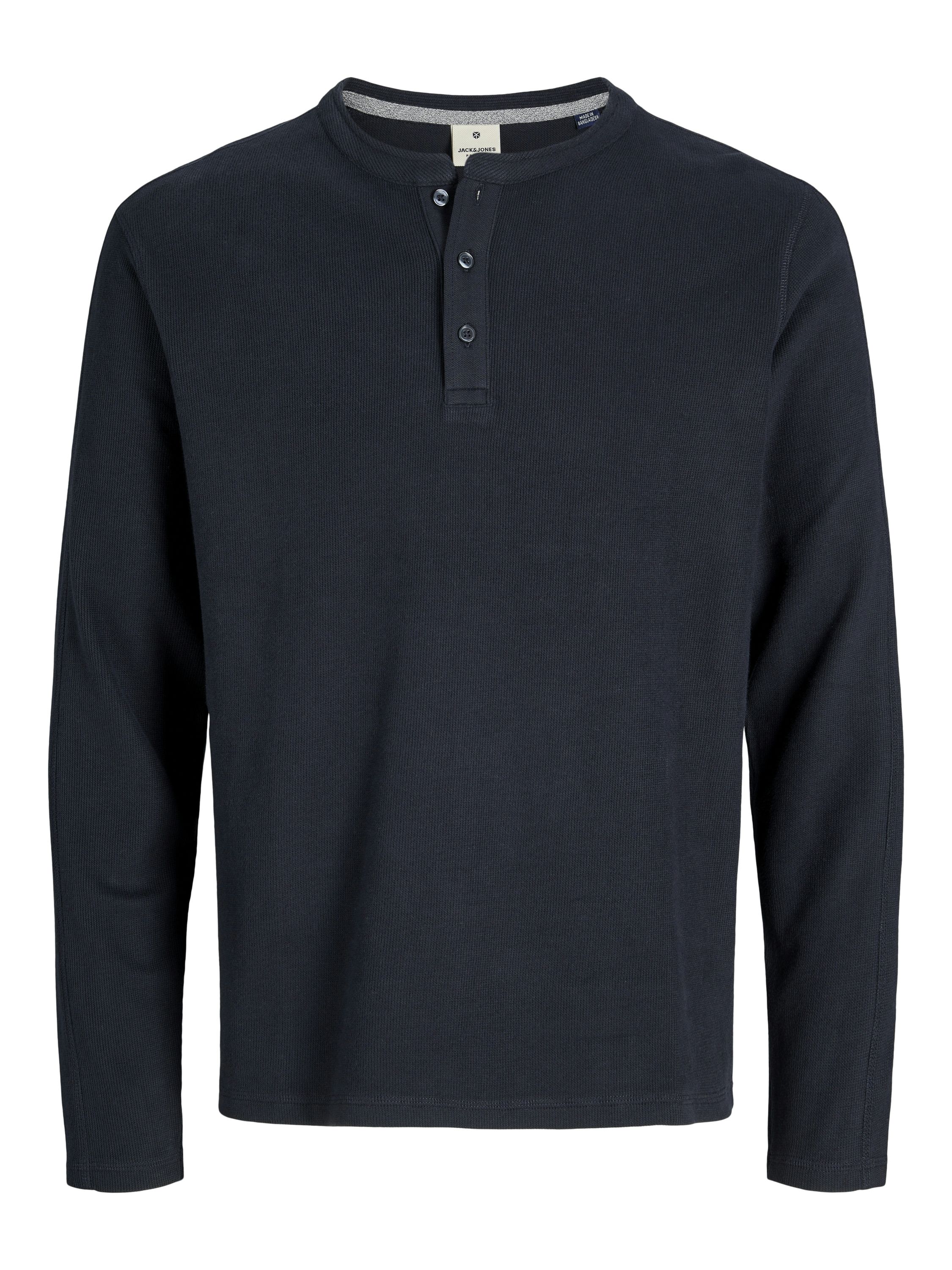 Langarmshirt aus Baumwolle - Dark Navy - Blau