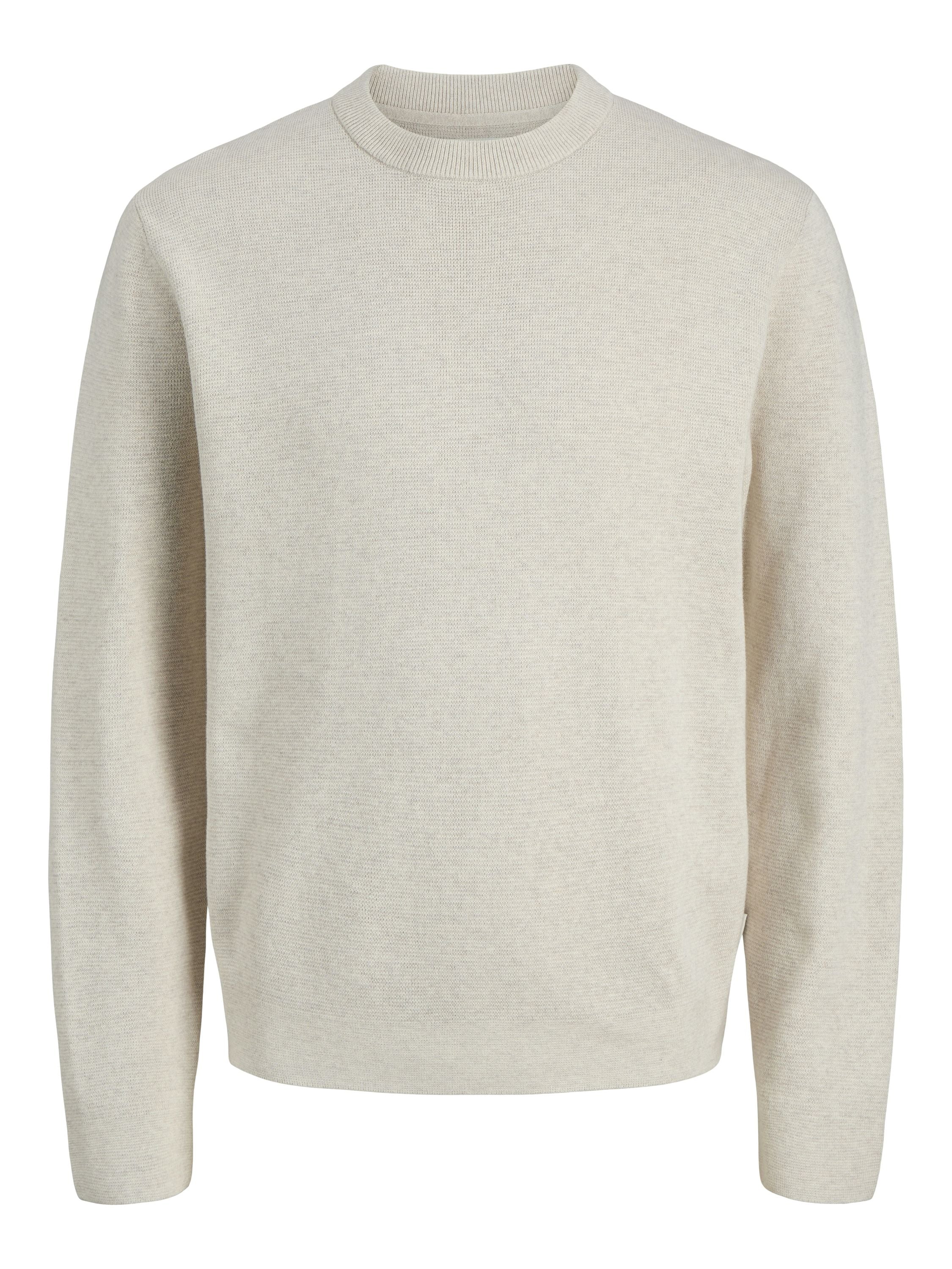 Strickpullover aus Baumwolle - Cloud Dancer/Melange - Creme