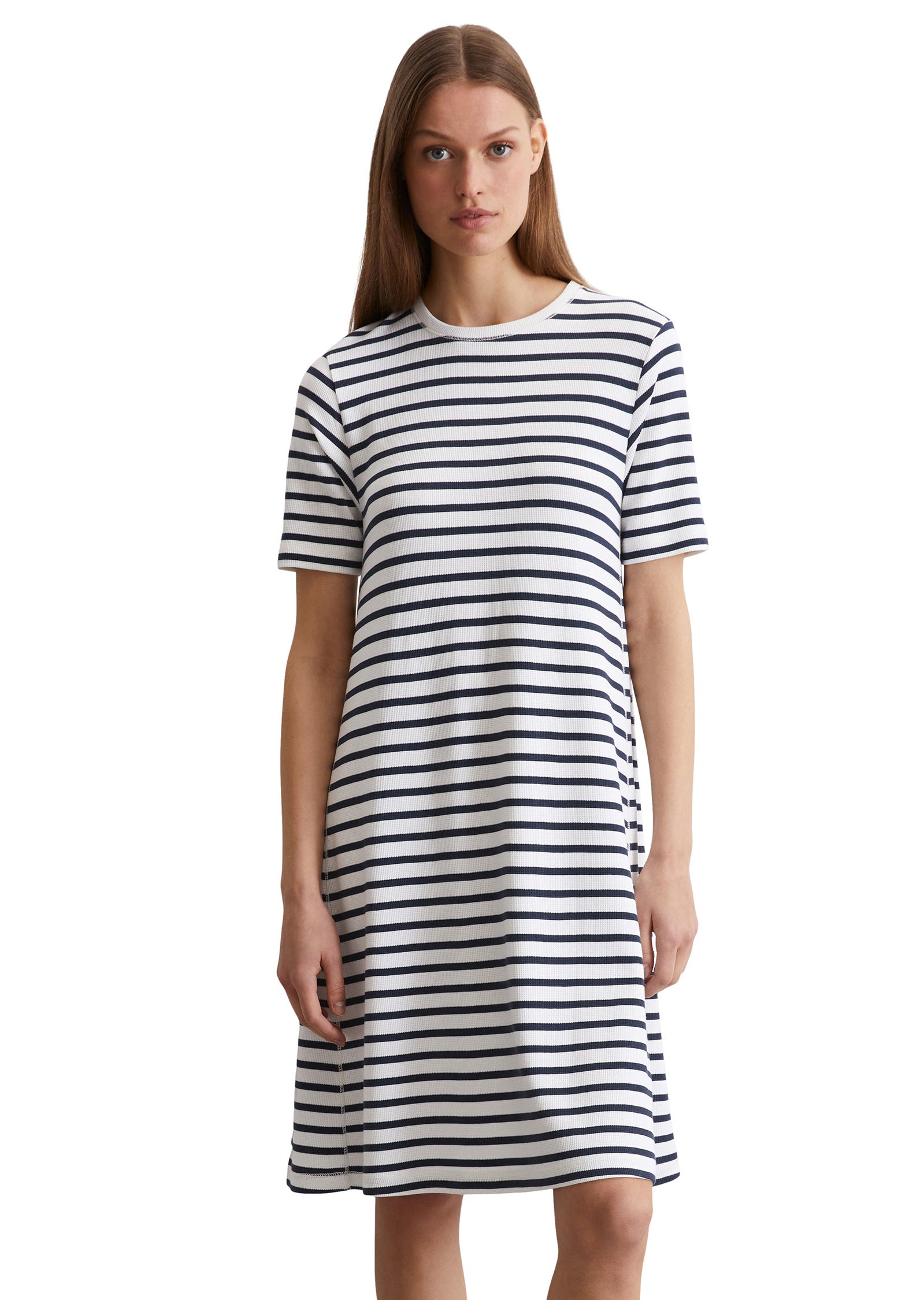 Jerseykleid gestreift Midi - F26-multi/ muted blue - Weiß | Blau