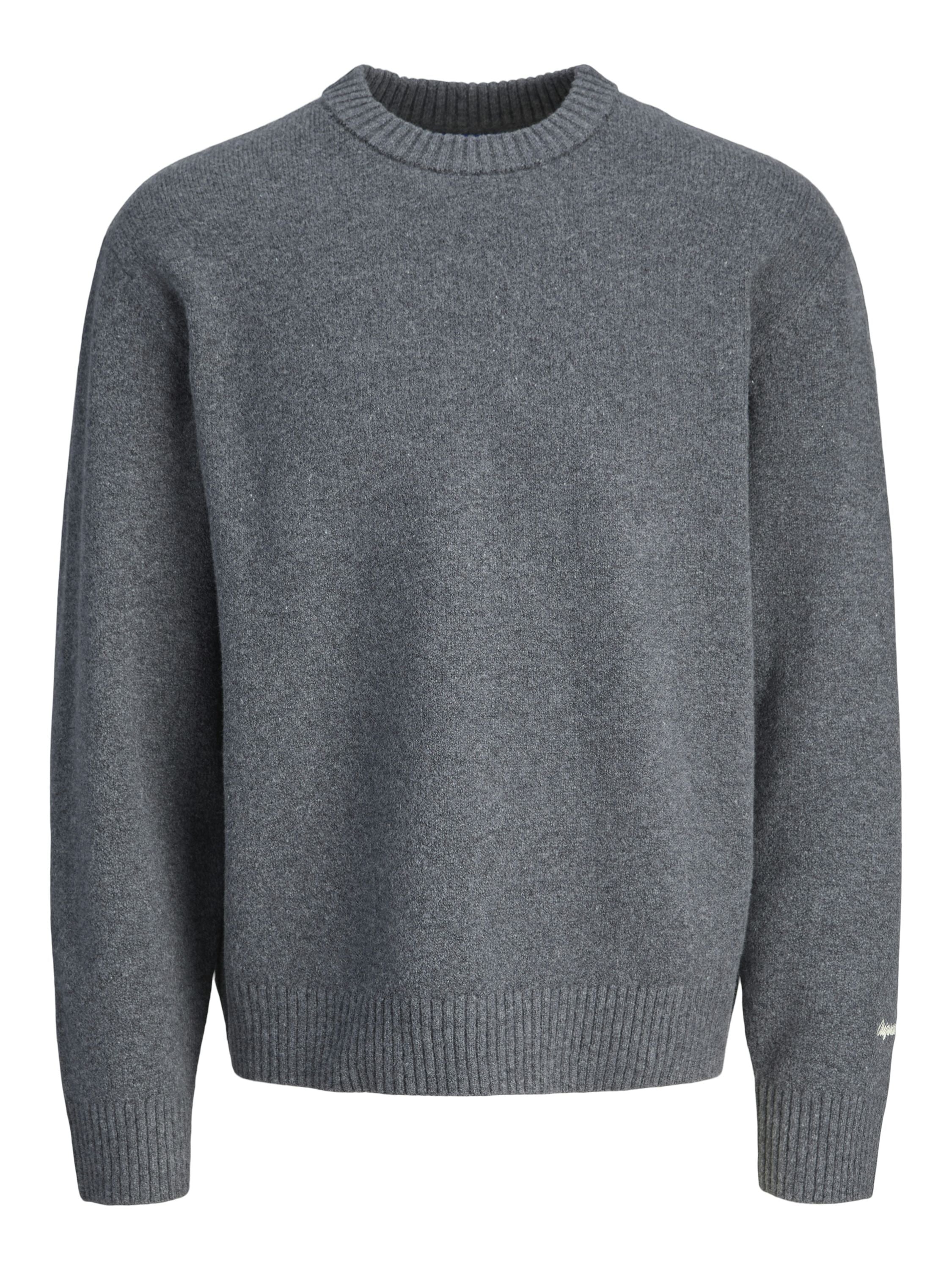 Strickpullover aus Baumwollmix - Dark Grey Melange - Grau