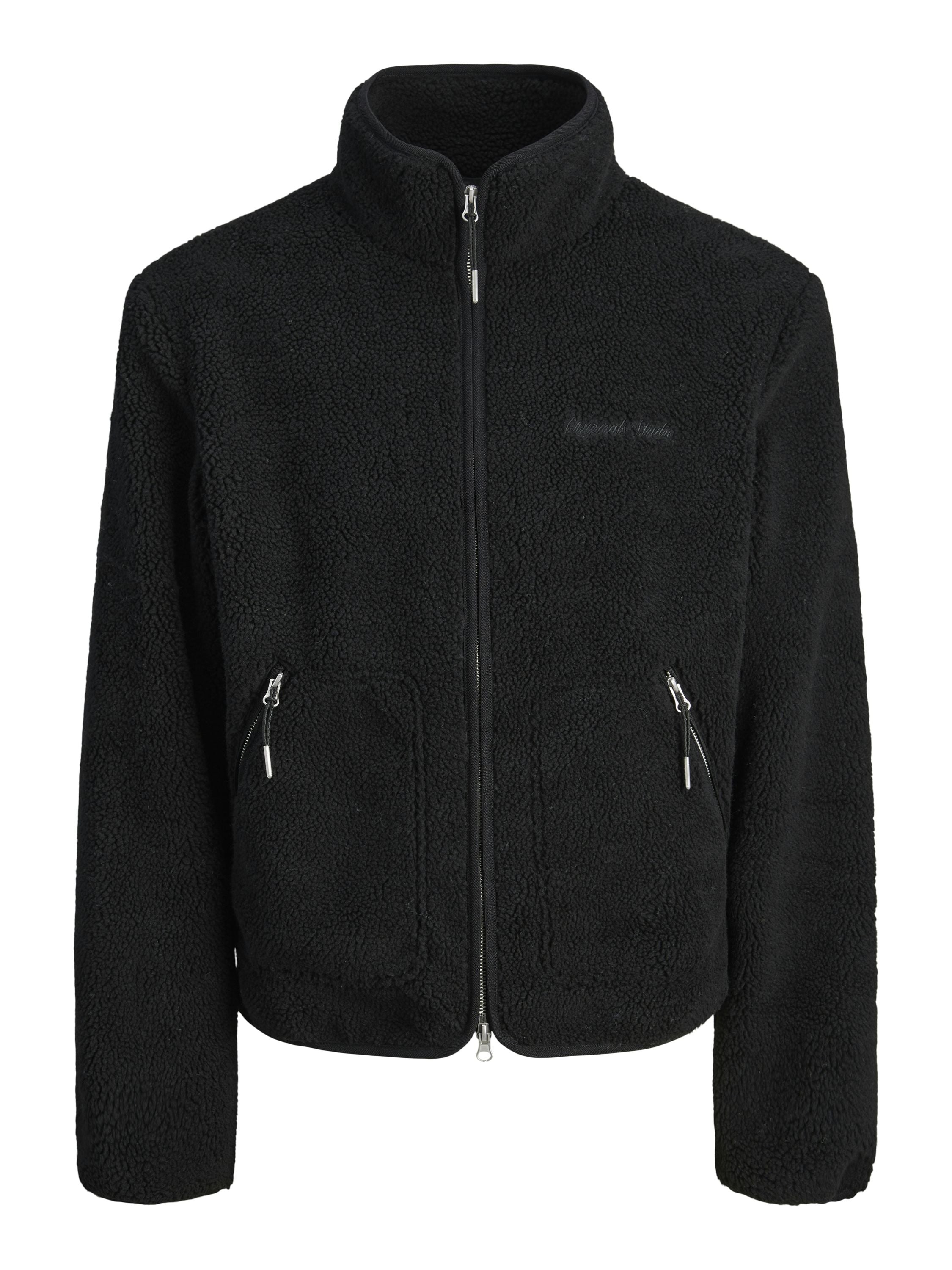 Teddyjacke mit Stehkragen - Black - Schwarz