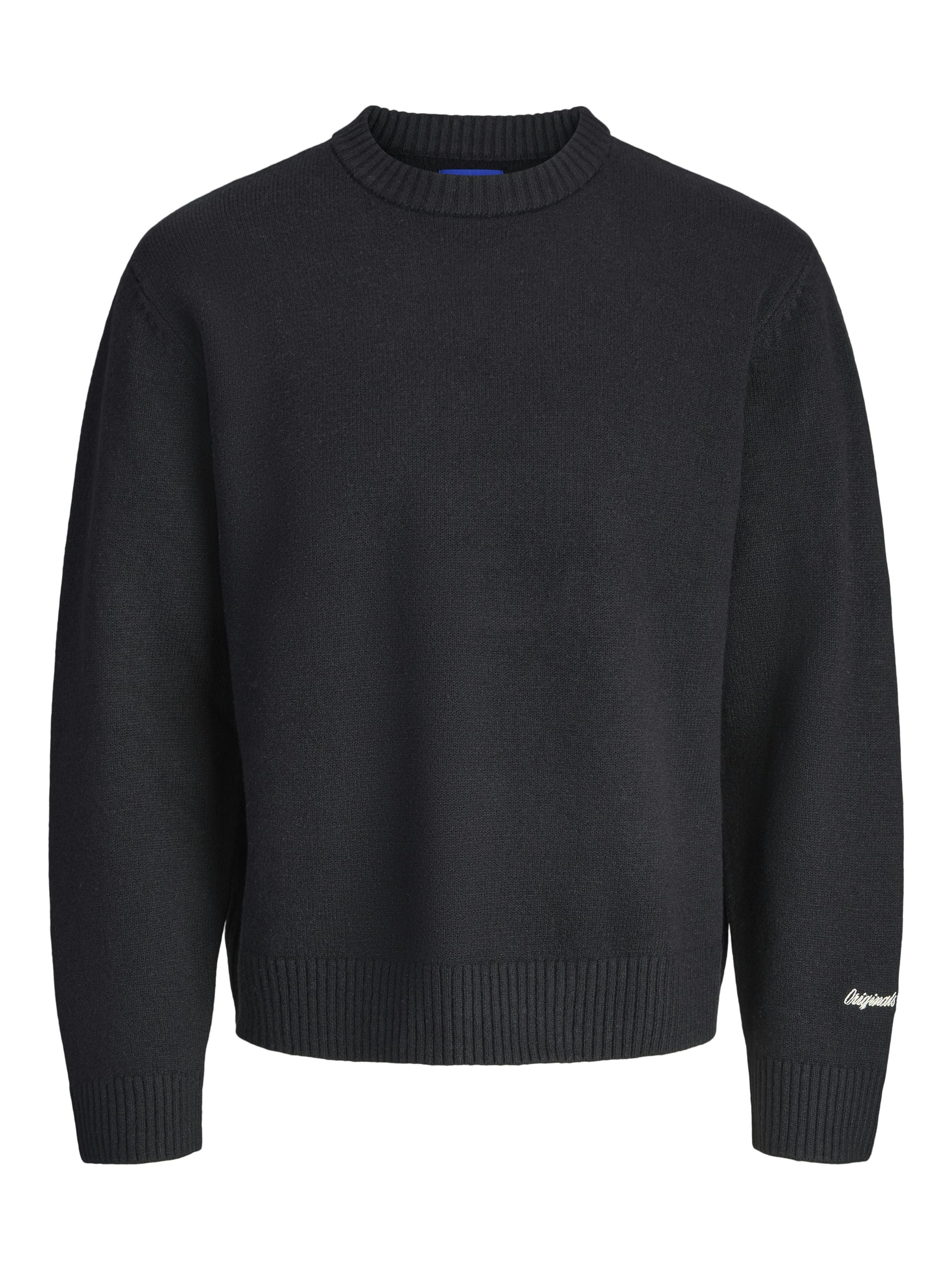 Strickpullover aus Baumwollmix - Black - Schwarz