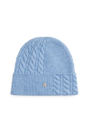Strickmütze mit Zopfmuster - C2B-BLUE - Blau