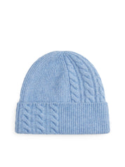 Strickmütze mit Zopfmuster - C2B-BLUE - Blau